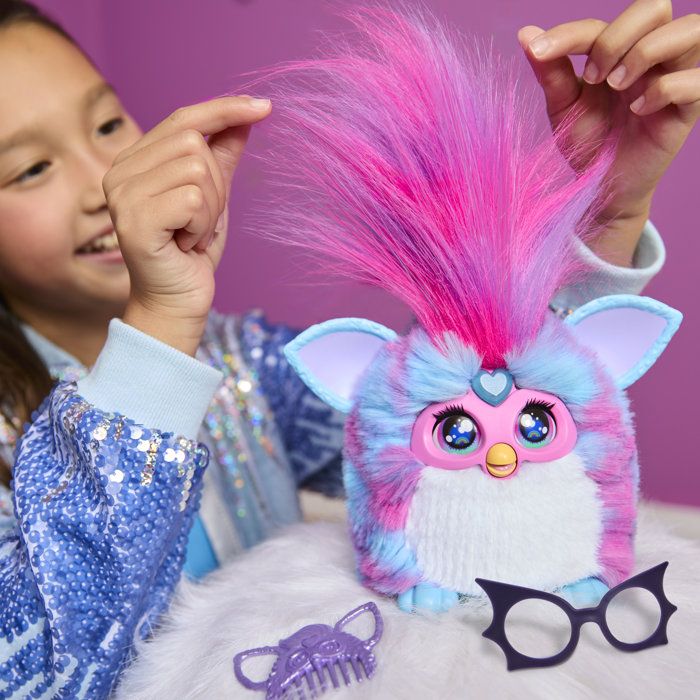 Furby Vibes Blue Raspberry, interactive electronic plush toy for girls and boys, ages 6 and up
