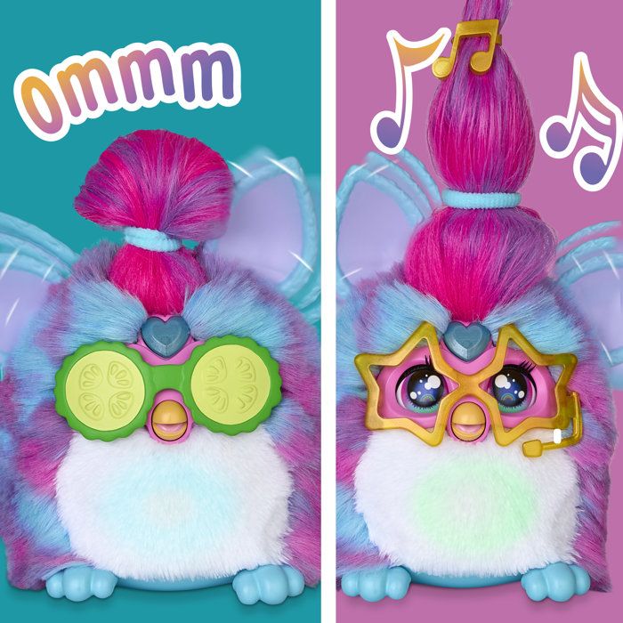 Furby Vibes Blue Raspberry, interactive electronic plush toy for girls and boys, ages 6 and up