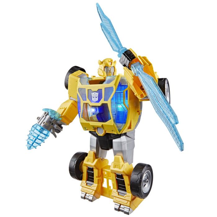 Figurine Bumblebee L'étincelle de puissance de 28 cm avec sons et lumieres, conversion rapide, Transformers CYBERWORLD, des 6 ans