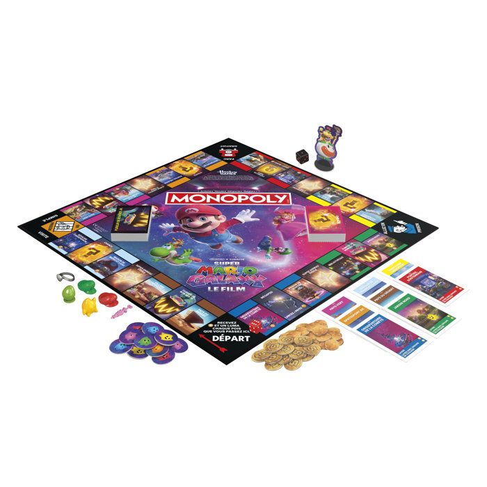 Monopoly: Super Mario Galaxy The Movie, board game | fun family game for kids, teens, and adults, 2 to 6 players, ages 8 and up