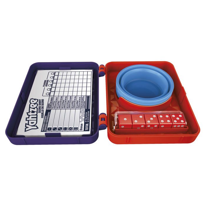 Yahtzee refresh, jeu de dés | gobelet repliable et boîtier de rangement | jeu familial pour enfants, ados et adultes | des 8 ans