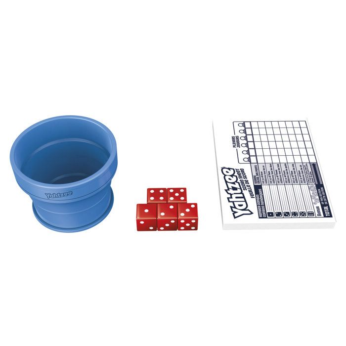 Yahtzee refresh, jeu de dés | gobelet repliable et boîtier de rangement | jeu familial pour enfants, ados et adultes | des 8 ans