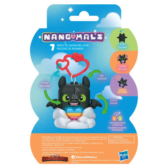 Nano-Mals Dragons Hiccup, electronic companion, over 70 reactions, for children ages 5 and up