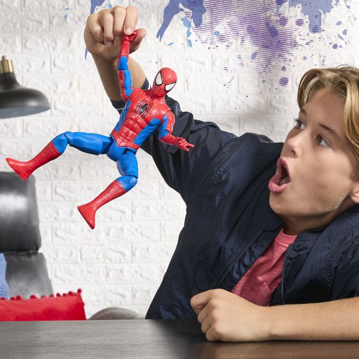 Figurine SpiderMan 30 cm, Titan Series, jouets de super-héros pour enfants, Marvel Spider-Man, des 4 ans