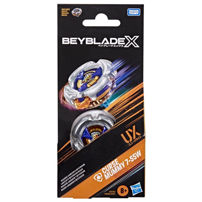 Beyblade X Booster Pack Curse Mummy 7-55W UX avec toupie de type défense, toupies de combat authentiques, des 8 ans