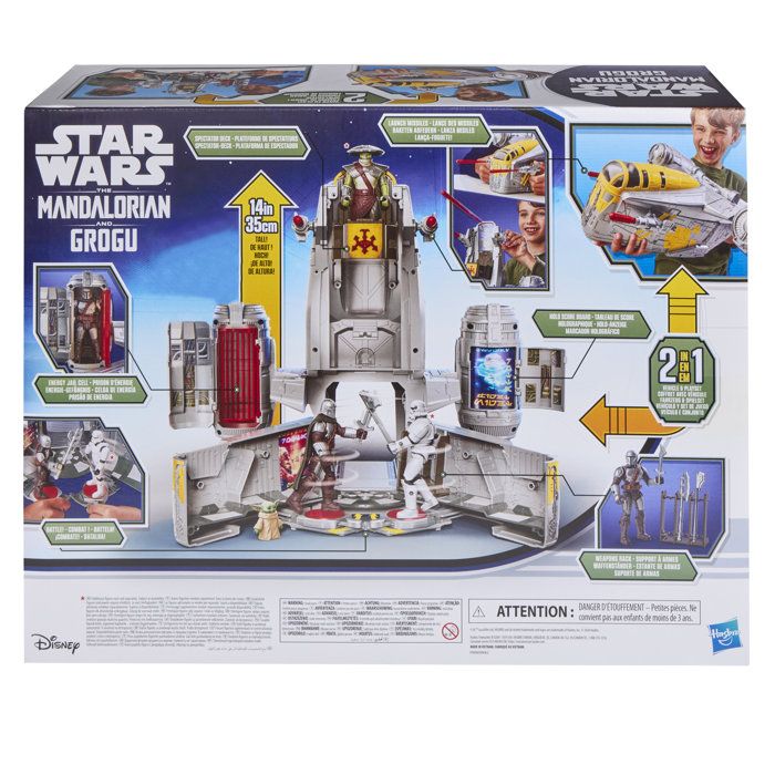 Mandalorian Razor Crest Vehicle and 35 cm 2-in-1 Set, plus Mandalorian and Grogu Figures—toys for children ages 4 and up