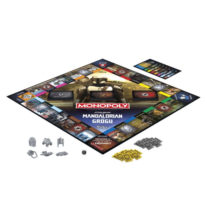 Monopoly: The Mandalorian and Grogu, board game inspired by the movie, family game for children and adults, 2 to 6 players, ages 8 and up,