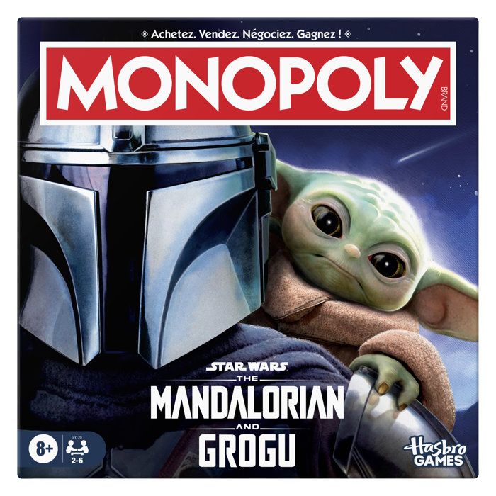 Monopoly: The Mandalorian and Grogu, board game inspired by the movie, family game for children and adults, 2 to 6 players, ages 8 and up,