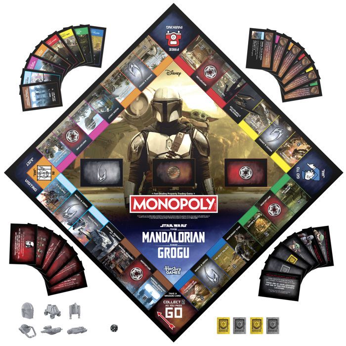 Monopoly: The Mandalorian and Grogu, board game inspired by the movie, family game for children and adults, 2 to 6 players, ages 8 and up,
