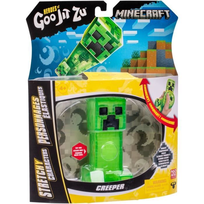 Stretchy Figure - GOO JIT ZU - Minecraft Creeper - 11 cm - Elastic Texture - 3x Stretchy