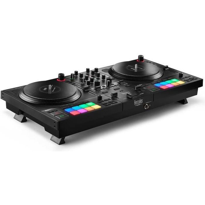 HERCULES DJCONTROL INPULSE T7 - Black motorized DJ controller with two decks