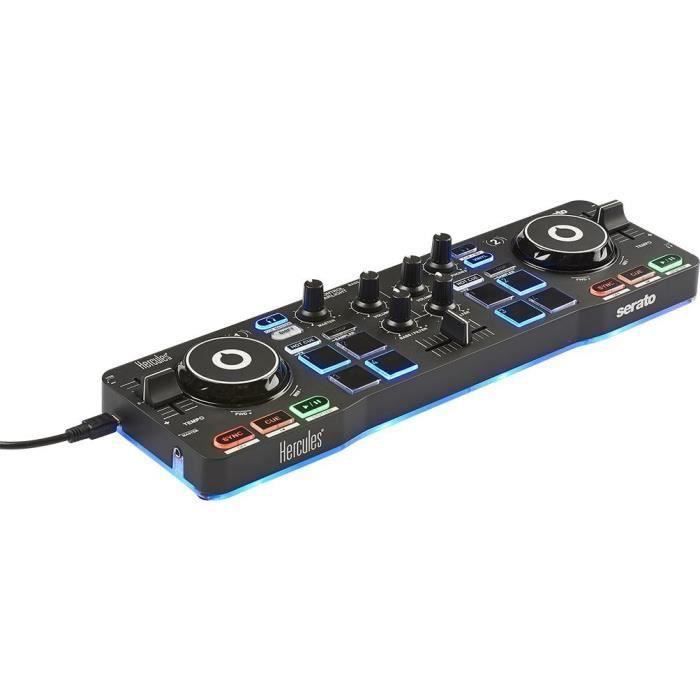 HERCULES STARLIGHT - USB DJ Controller - 4 pads x 4 modes - Integrated sound card - Serato DJ Lite included
