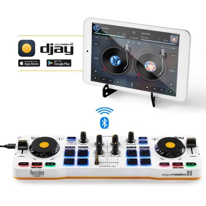 HERCULES DJControl Mix - Wireless Bluetooth DJ Controller for Smartphones (iOS and Android)