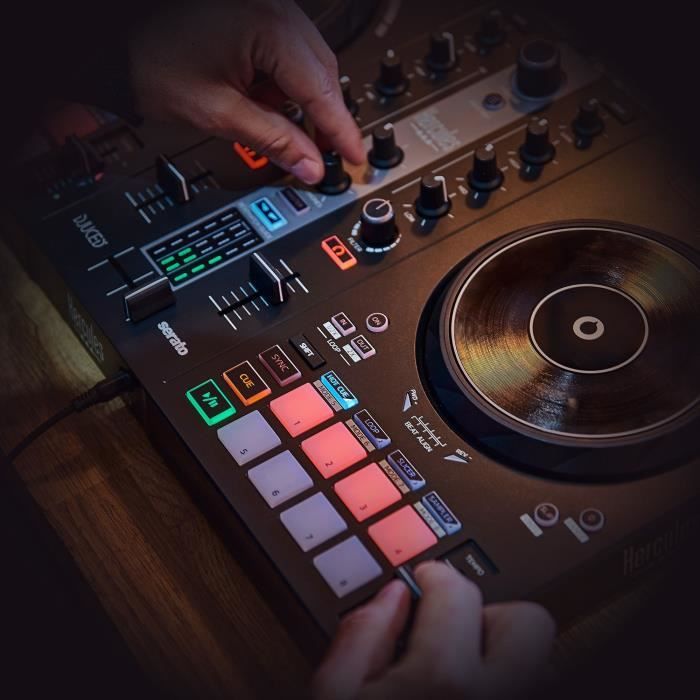 Hercules DJControl Inpulse 300 MK2 PC Speaker - USB DJ Controller - 2 Channels with 16 Pads and Integrated Sound Card - Software and Tutorial