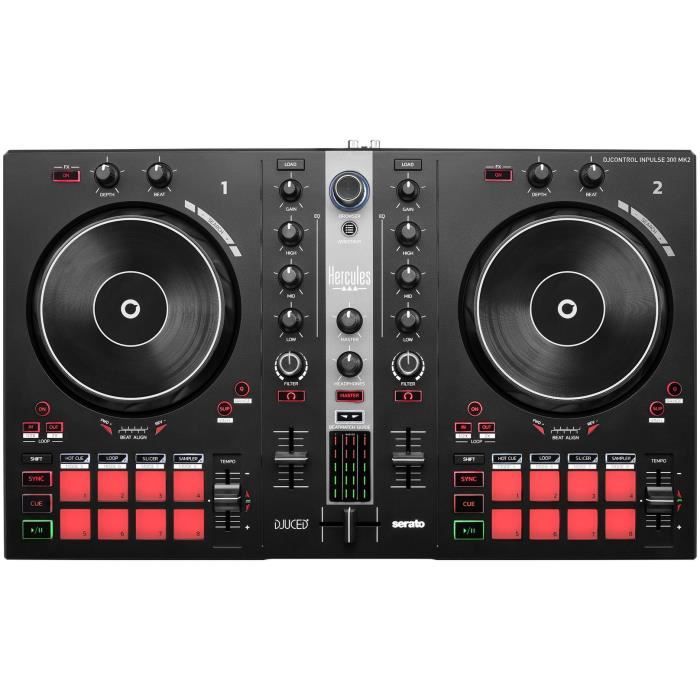 Hercules DJControl Inpulse 300 MK2 PC Speaker - USB DJ Controller - 2 Channels with 16 Pads and Integrated Sound Card - Software and Tutorial