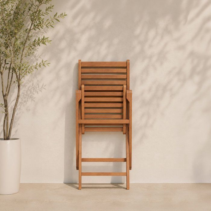 Set of 2 folding Acacia FSC garden chairs - 47 x 57.5 x H.89.5 cm