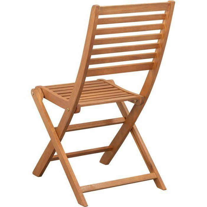 Set of 2 folding garden chairs in FSC eucalyptus - 57 x 46.5 x 90 cm