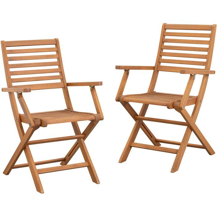 Set of 2 folding garden chairs in eucalyptus FSC - 57,5x56x90cm