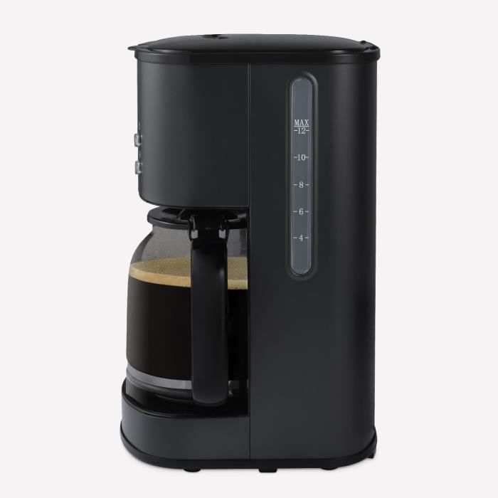Programmable coffee maker - HKoeNIG - MG32 - 1.5 L (12 cups) - 1000 W - LCD screen - Keep warm - Black and stainless steel
