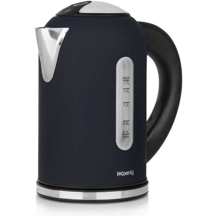 Programmable kettle - HKoeNIG - Boe56 - 1.7L - 2200 W - Adjustable temperature - LCD screen - Matte midnight blue and stainless steel