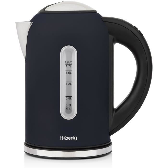 Programmable kettle - HKoeNIG - Boe56 - 1.7L - 2200 W - Adjustable temperature - LCD screen - Matte midnight blue and stainless steel