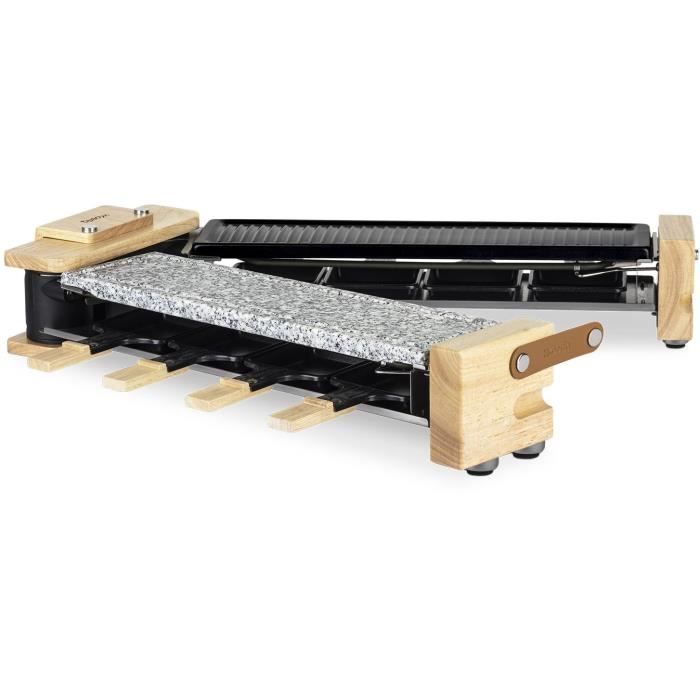 3 in 1 raclette machine WOD360 HKoeNIG: raclette + cooking stone + grill - 8 people - Cooking surface 41.5 x 21.2 cm - 1400W