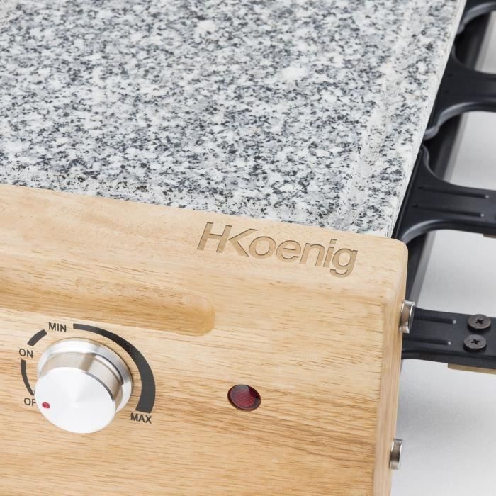HKoeNIG raclette/grill appliance - 8 people - Wooden design - Cooking surface 38x19.5 cm - Power 1200W