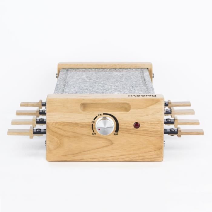 HKoeNIG raclette/grill appliance - 8 people - Wooden design - Cooking surface 38x19.5 cm - Power 1200W