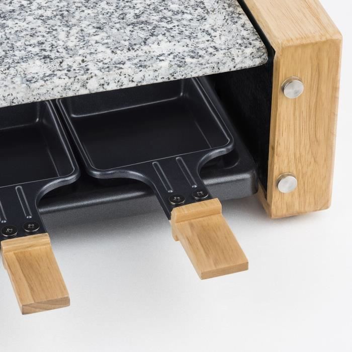 HKoeNIG raclette/grill appliance - 8 people - Wooden design - Cooking surface 38x19.5 cm - Power 1200W