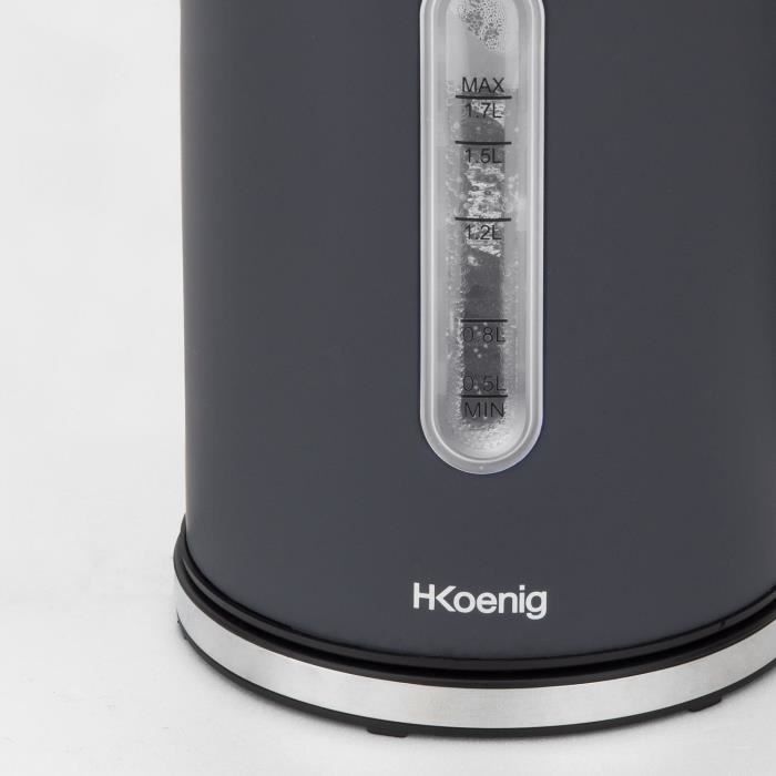 H.koenig / Boe52 - kettle - Capacity: 1.7 L - Adjustable temperature: 40 to 110 ° C - LCD screen - Power: 2200W - matt gray