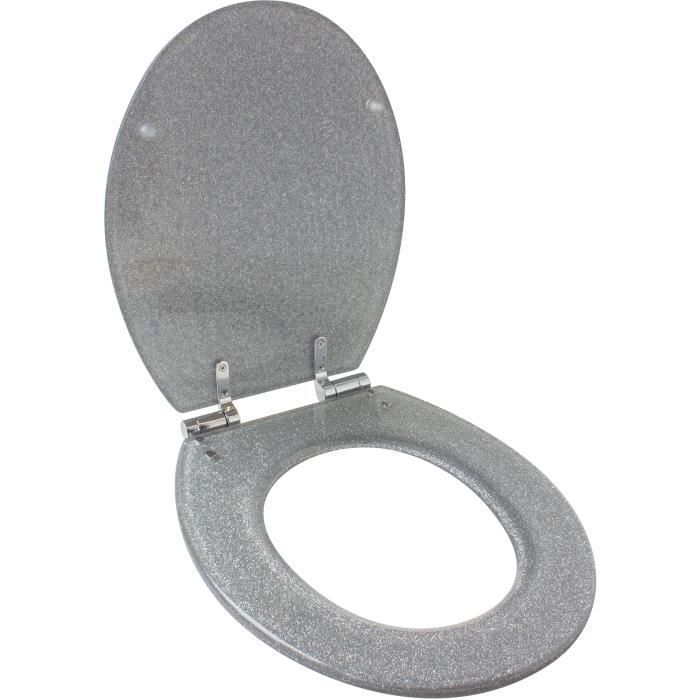 Abattant WC - GELCO DESIGN - Frein de chute magnétique - Gris pailleté