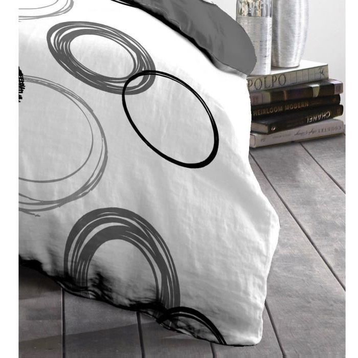 Audace microfiber duvet set - 1 duvet cover 140x200 cm + 1 pillowcase 63x63 cm - Light gray - Home Linen Passion