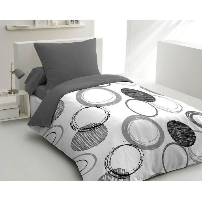 Audace microfiber duvet set - 1 duvet cover 140x200 cm + 1 pillowcase 63x63 cm - Light gray - Home Linen Passion