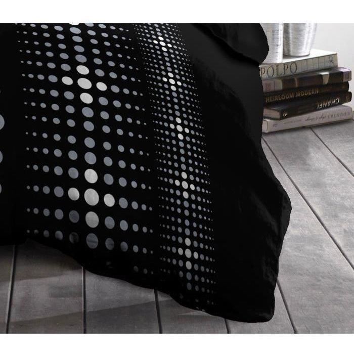 Steevy microfiber duvet set - 1 duvet cover 240x260 cm + 2 pillowcases 63x63 cm - black - Home Linen Passion