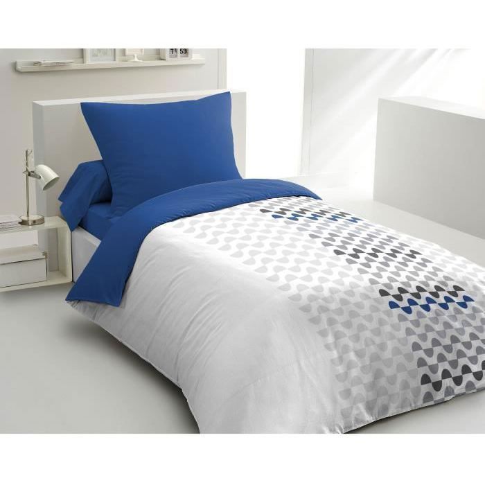 AMBROISIE Microfiber Duvet Cover Set - 1 Duvet Cover 140 x 200 cm + 1 Pillowcase 63 x 63 cm - Blue