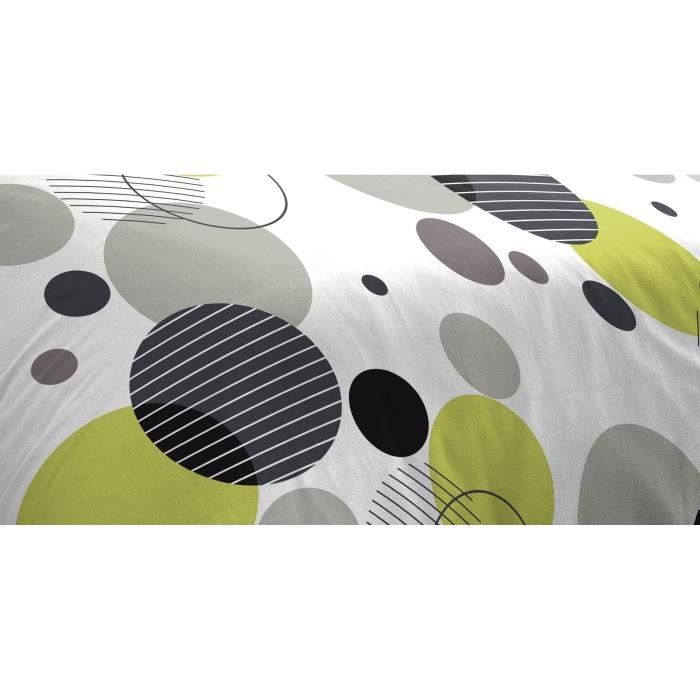 Microfiber bedding set - HOME LINGE PASSION - BULLES DE REVE - Cover 140 x 200 cm + 1 pillowcase 63 x 63 cm - Grey