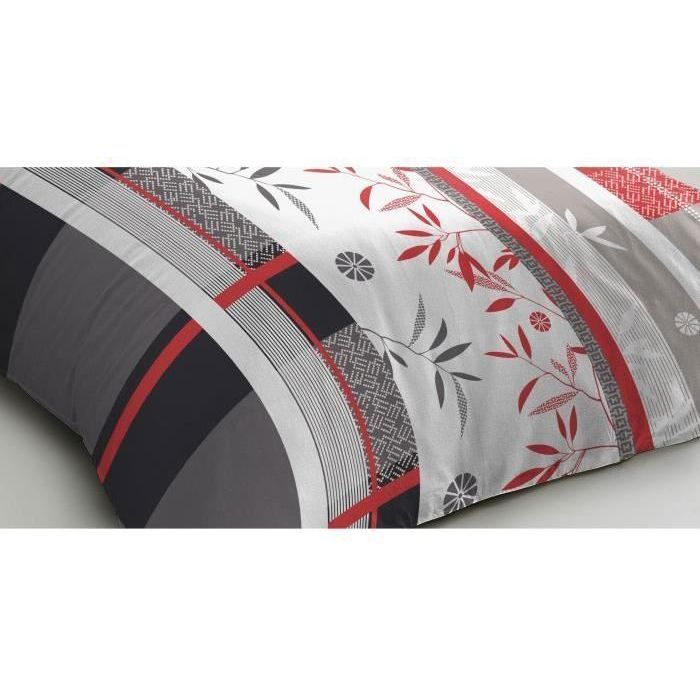 Microfiber bedding set - HOME LINGE PASSION - SHIZUOKA - Cover 140 x 200 cm + 1 pillowcase 63 x 63 cm - Blue