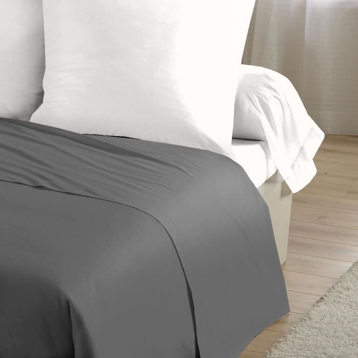 Flat sheet - HOME LINGE PASSION - 180 x 290 cm - 1 person - Anthracite
