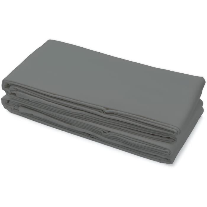 Flat sheet - HOME LINGE PASSION - 240 x 300 cm - Anthracite
