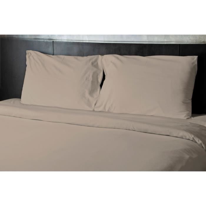 Set of 2 pillowcases - HOME LINGE PASSION - HP72091 - Microfiber 82 g - 50 x 70 cm - Beige