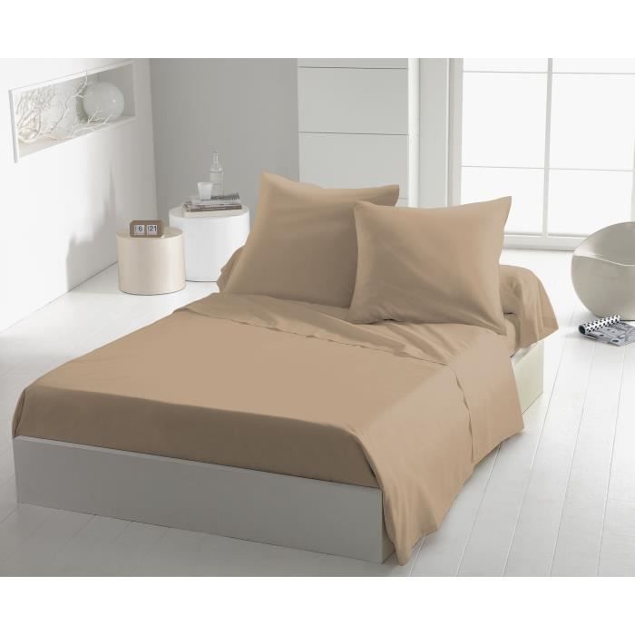 Set of 2 pillowcases - HOME LINGE PASSION - HP72092 - 82 g Microfiber - 63 x 63 cm - Beige