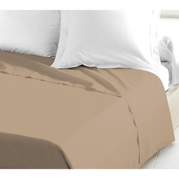 Flat sheet - HOME LINGE PASSION - HP72104 - 82 g Microfiber - 180 x 290 cm - Beige