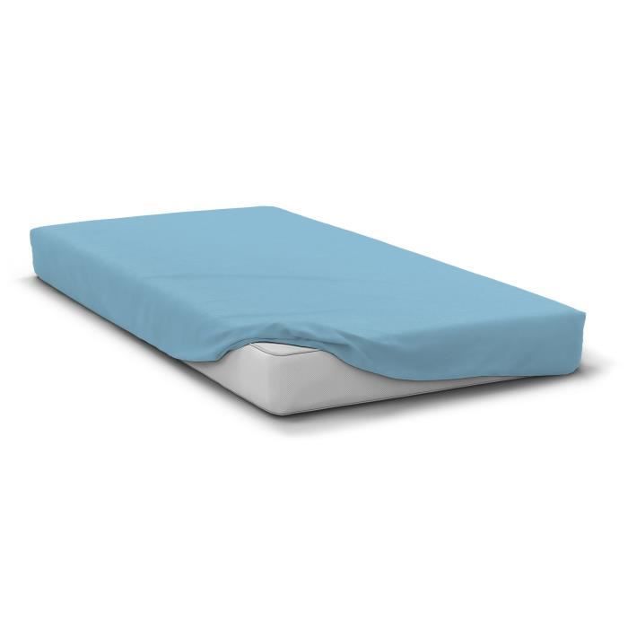 Fitted sheet - HOME LINGE PASSION - HP72123 - 82 g Microfiber - 140 x 190 cm - 30 cm pocket - Sky blue