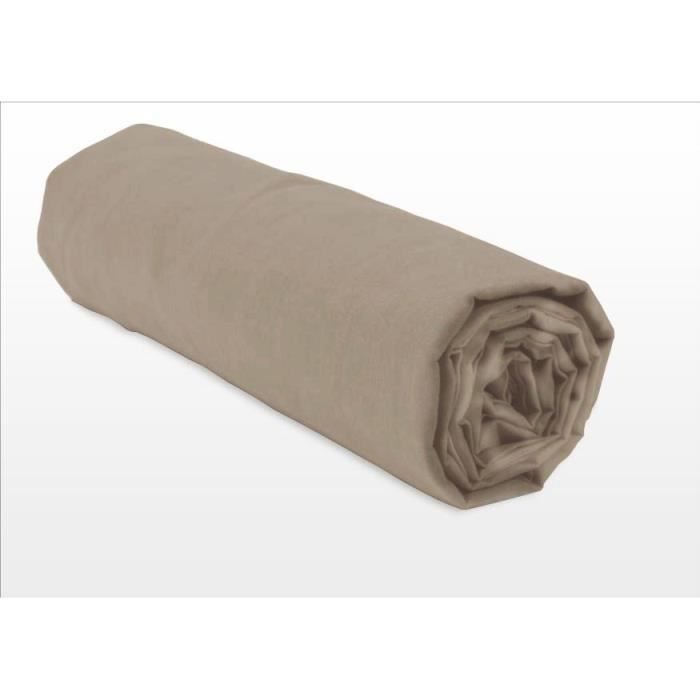 Fitted sheet - HOME LINGE PASSION - HP72125 - 82 g Microfiber - 180 x 200 cm - 30 cm pocket - Beige
