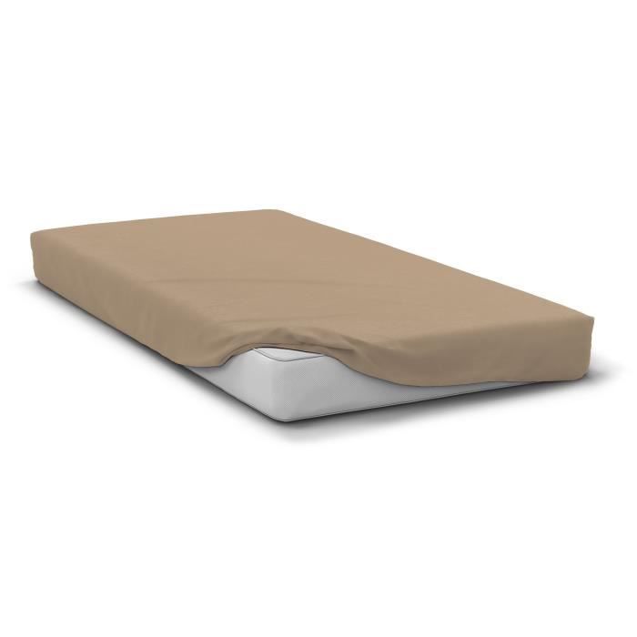 Fitted sheet - HOME LINGE PASSION - HP72127 - 82 g Microfiber - 140 x 190 cm - 30 cm pocket - Beige