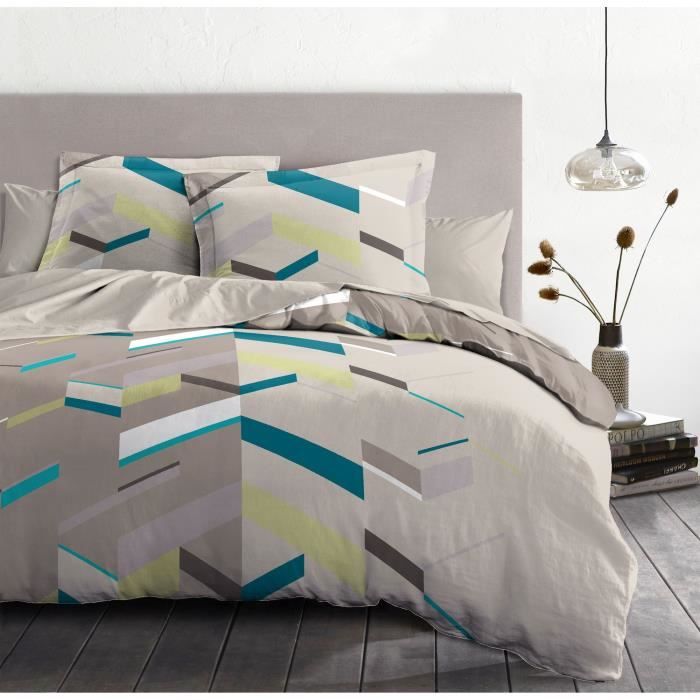 Duvet set 220x240 cm HOME LINGE PASSION MARCO: Duvet cover + 2 pillowcases - 100% Cotton 57 thread count - Taupe