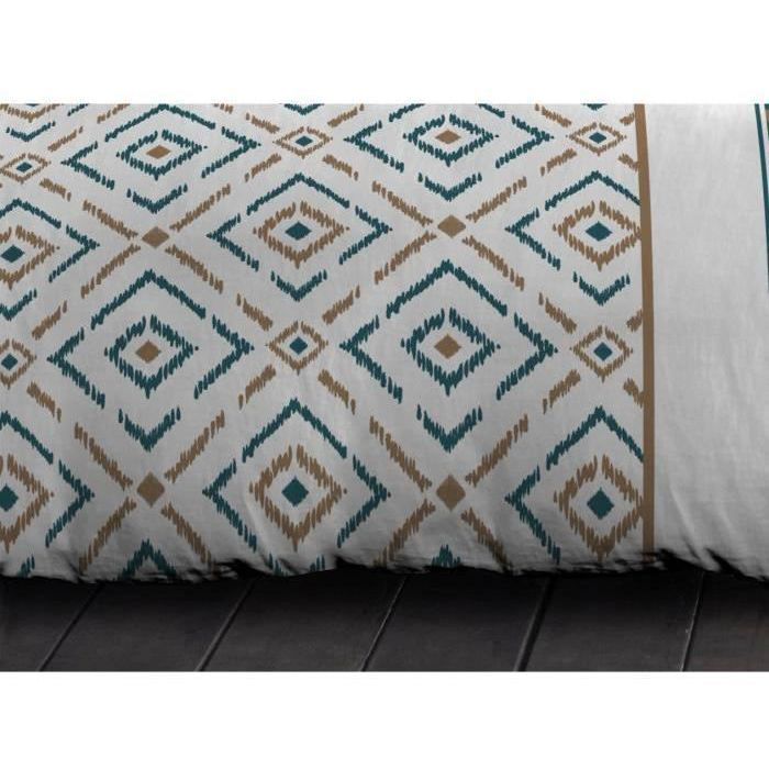Ethno 220x240cm microfiber duvet set and 2 pillowcases 63x63cm Duck blue