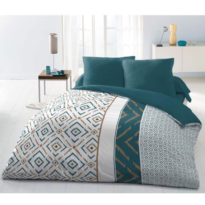 Ethno 220x240cm microfiber duvet set and 2 pillowcases 63x63cm Duck blue