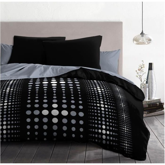 Steevy microfiber duvet set 220x240cm and 2 pillowcases 63x63cm black