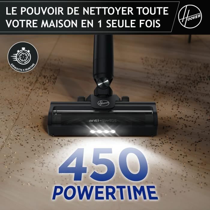 Cordless Stick Vacuum Cleaner - HOOVER HF1P10H - 40 AW - LED Screen - Black / Pastel Purple